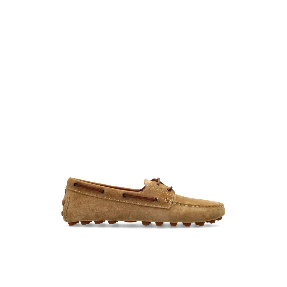 Tod's Men's Beige Boat Shoes, 7 Uk, Suede Moccasins