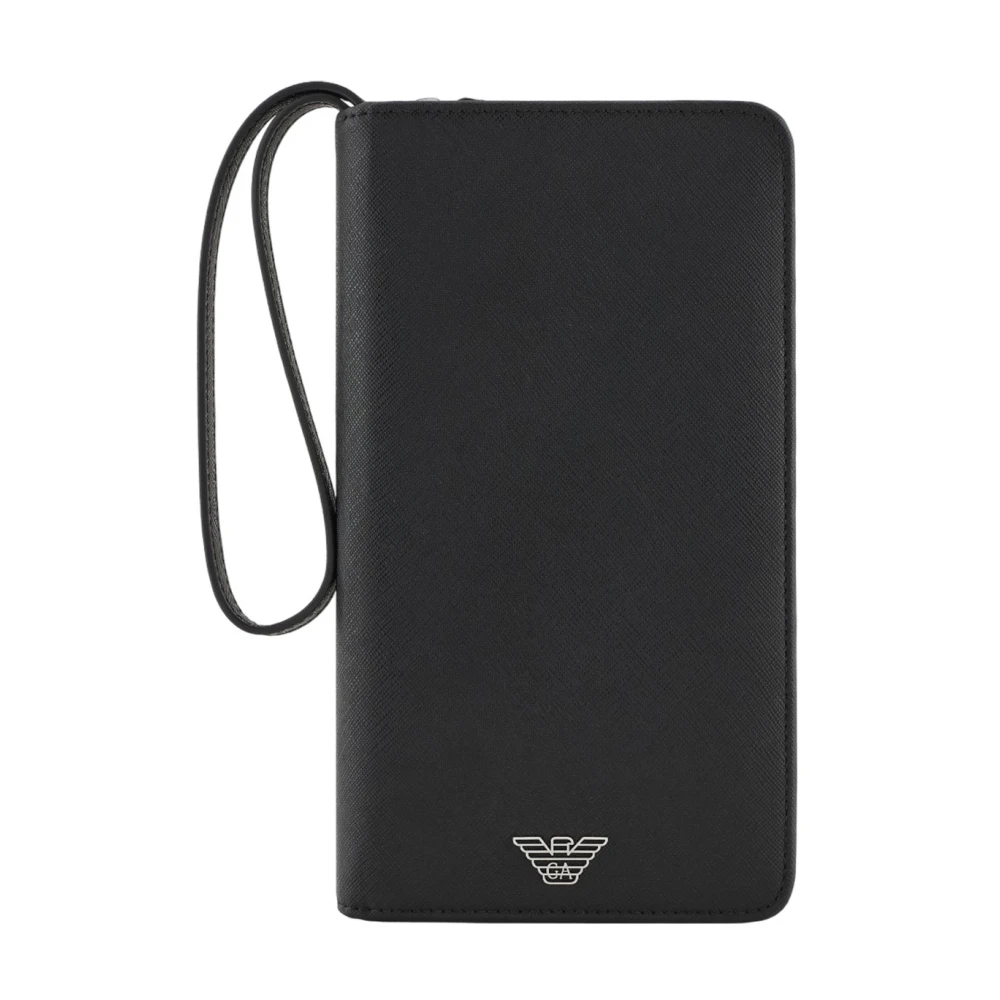 Emporio Armani Zwarte tassen met geregenereerde leervezels Black Heren