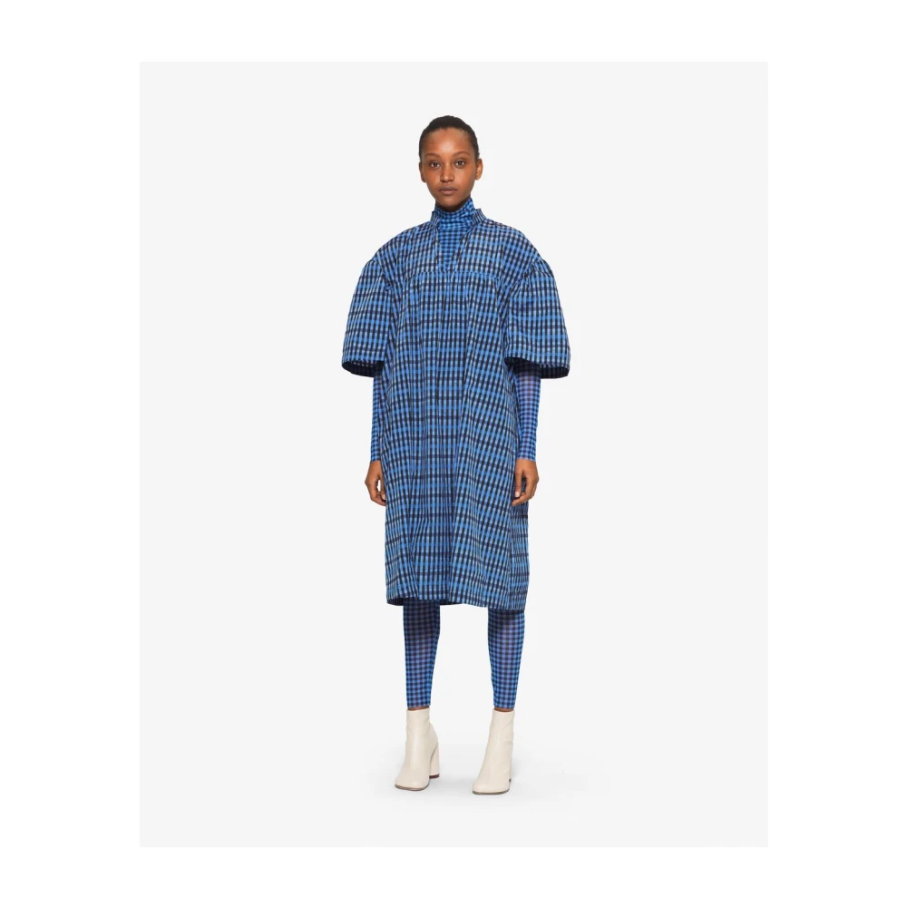 BAUM UND PFERDGARTEN Geruite Loose Fit Midi Jurk Blue Dames
