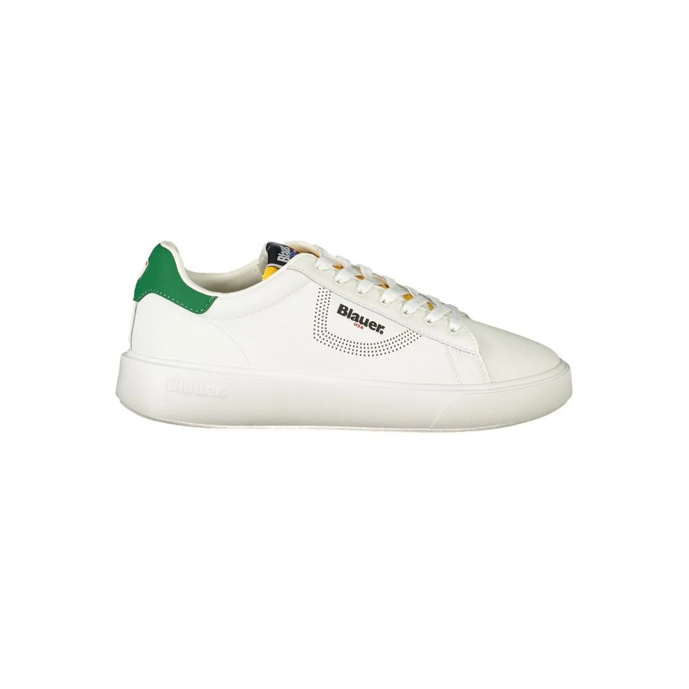 Blauer Men's White Sneakers, 12 Uk, Leather Sneaker
