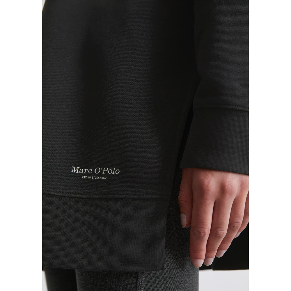 Marc O'Polo Oversized sweatshirt met zijnaden spleten Black Dames