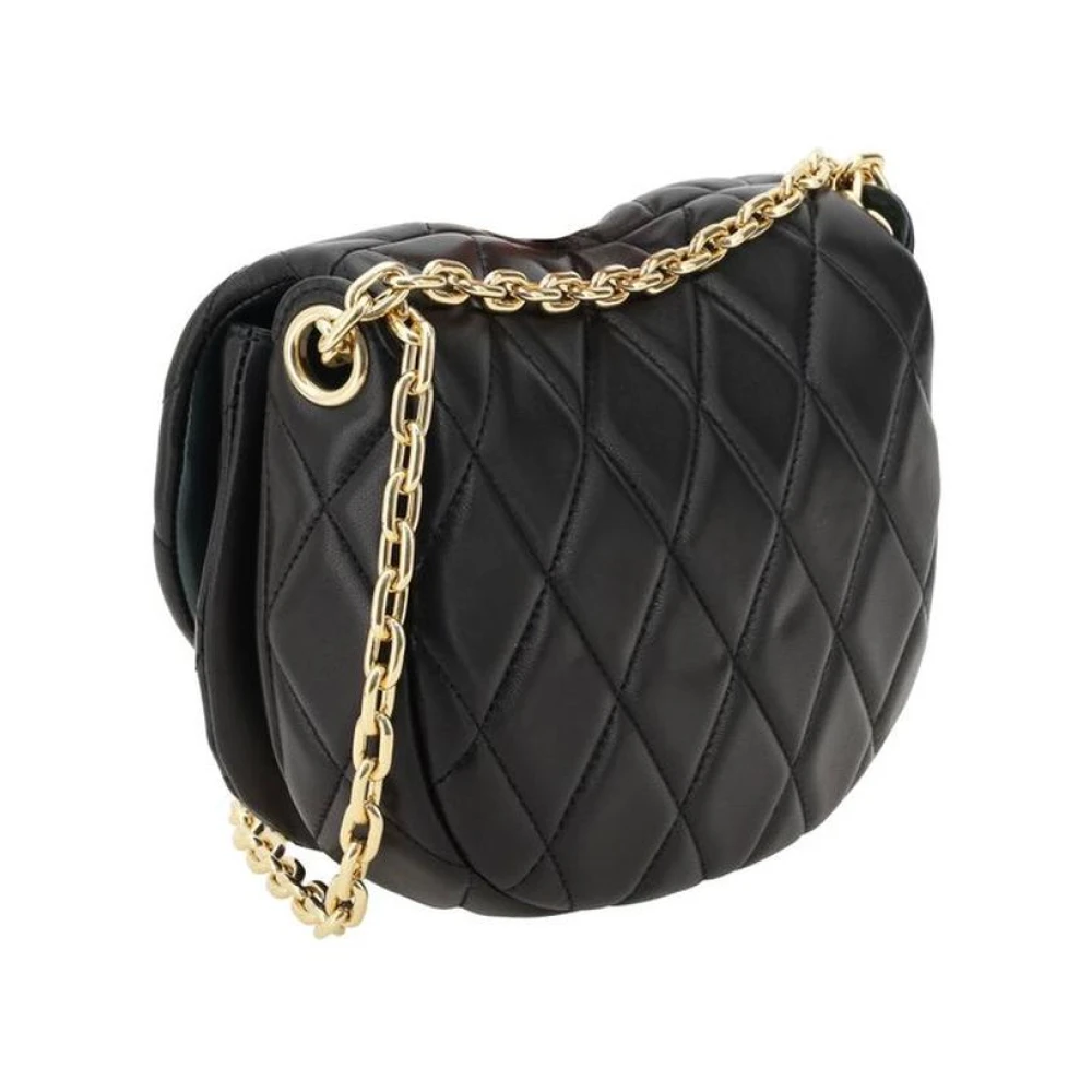Burberry Gewatteerde leren schoudertas met kettingriem Black Dames