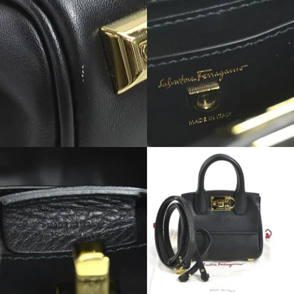 Salvatore Ferragamo Pre-owned Leather handbags Black Dames