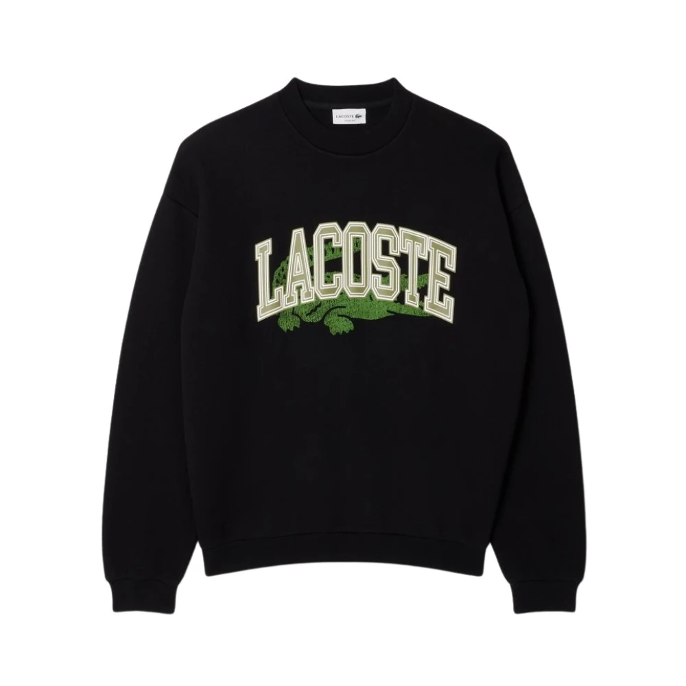 Lacoste Franse Stijl Sweater met Originele Print Black Heren