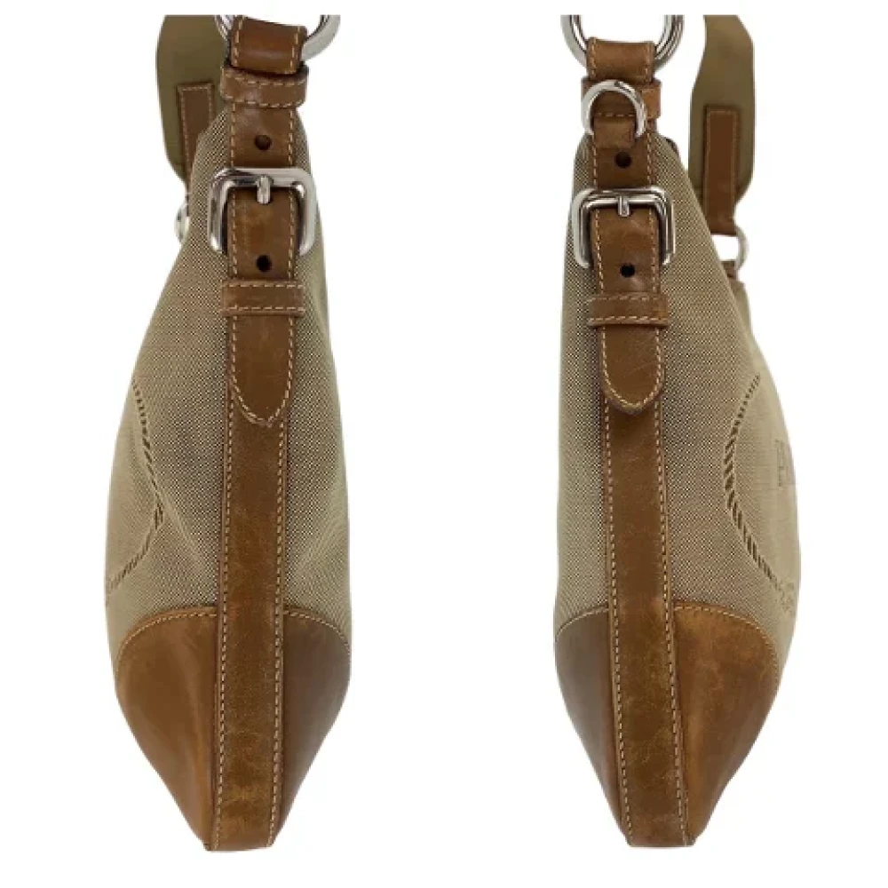 Prada Vintage Pre-owned Canvas prada-bags Beige Dames