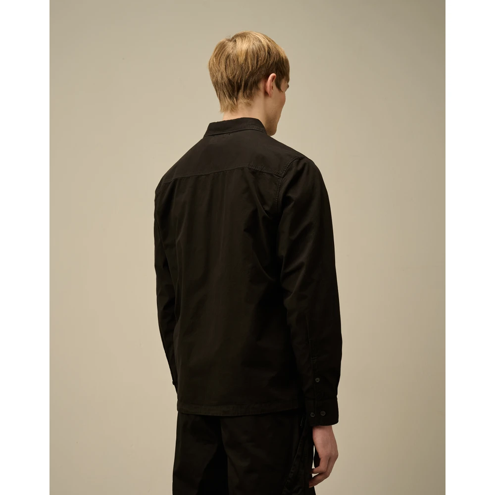 C.P. Company Zwarte Rits Overhemd Jas 100% Katoen Black Heren