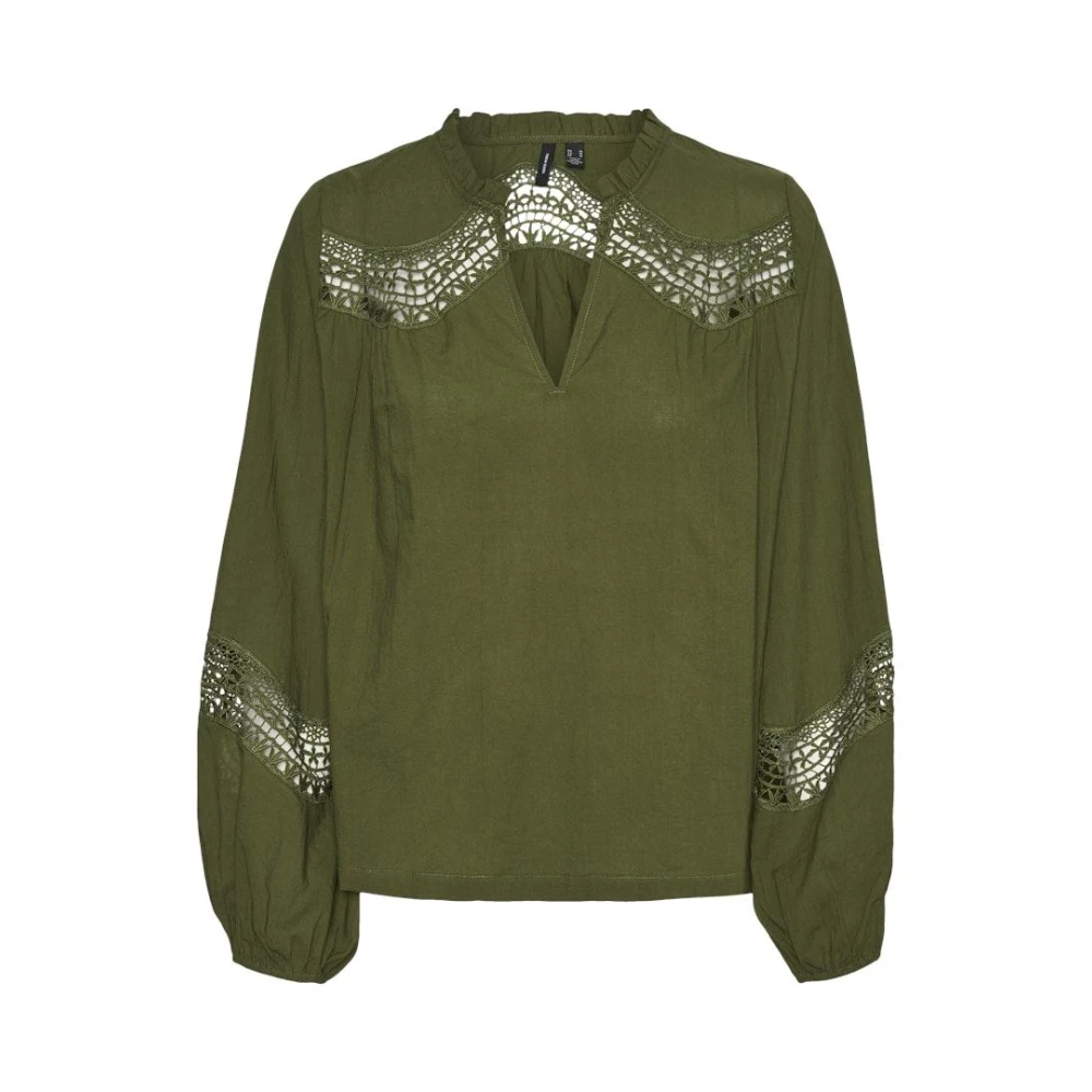 Vero Moda Groene Inzet Lange Mouw Top Green Dames