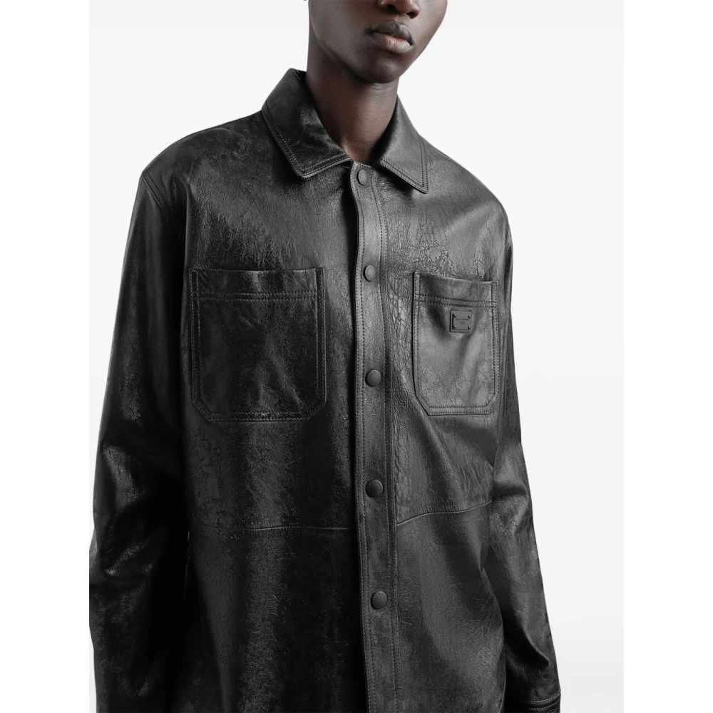Dolce & Gabbana Zwarte Overhemden voor Mannen Black Heren