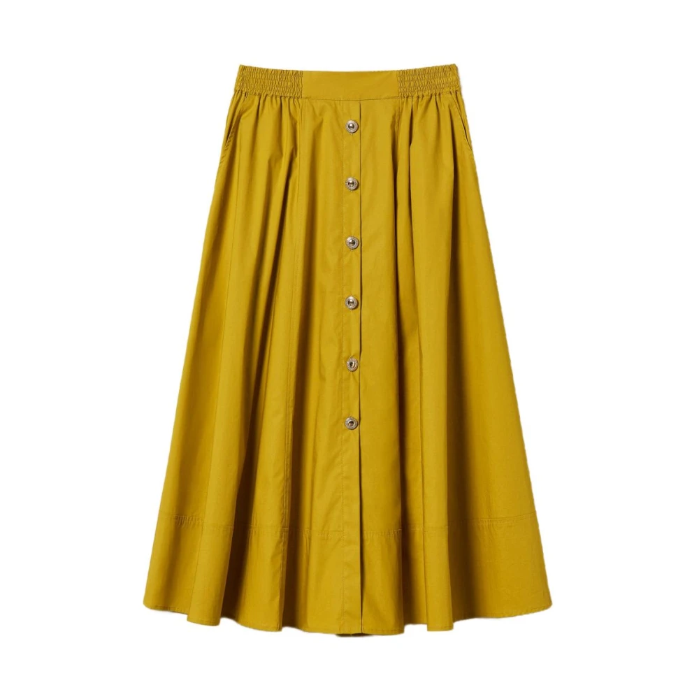 Twinset Women's Yellow Midi Skirt - Midi Skirts - S - Skirts