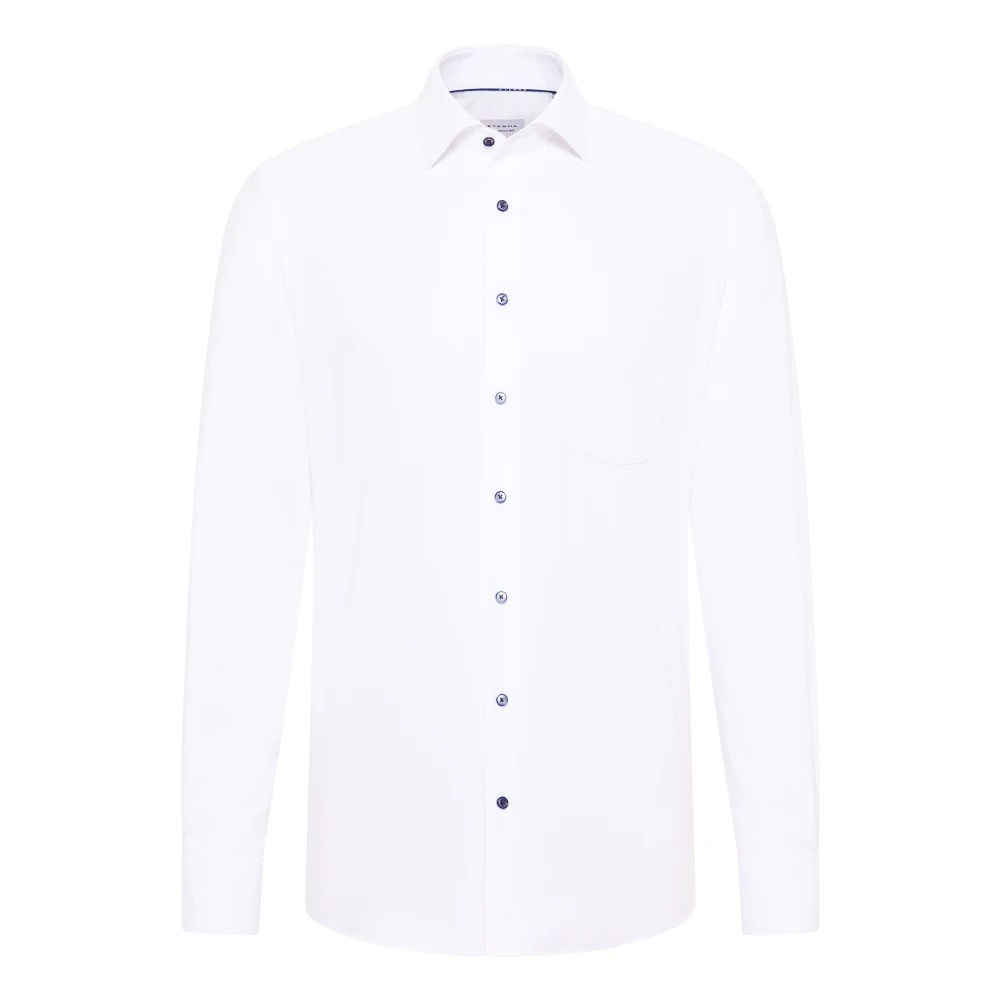 Eterna Gestructureerd Twill Overhemd White Heren
