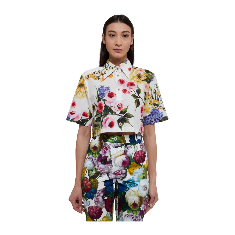 Dolce & Gabbana MultiColour Bloemenprint Shirt Multicolor Dames