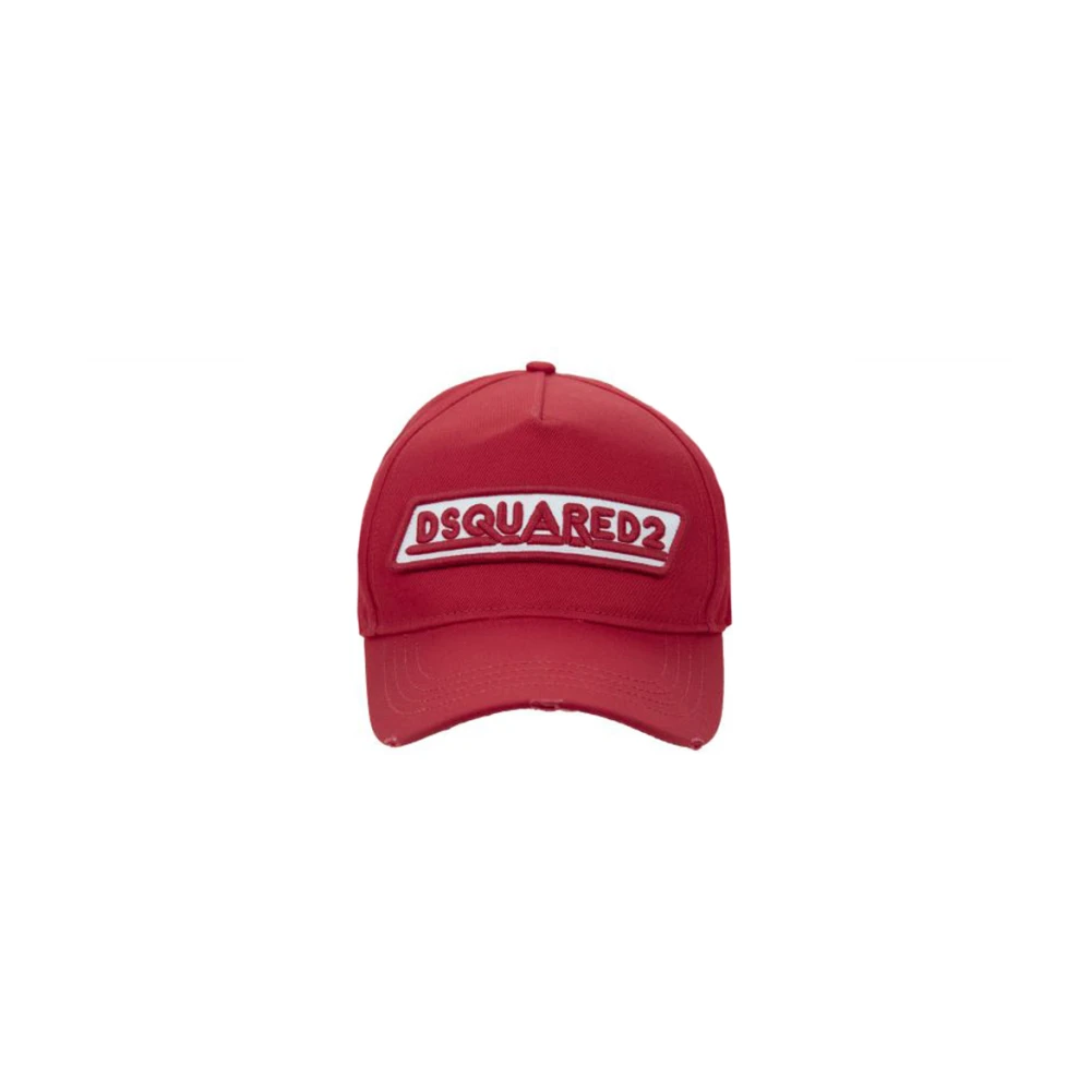 Dsquared2 Geborduurde baseballpet met gesp Red Unisex