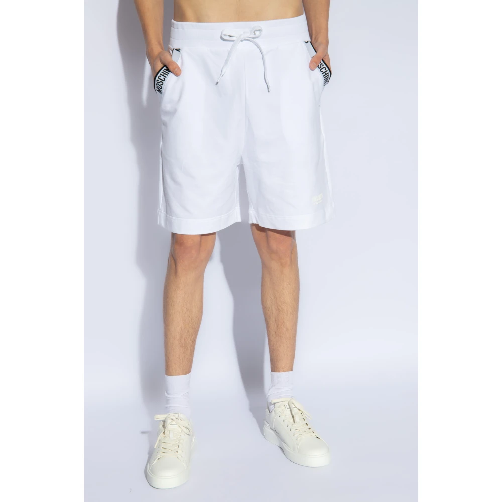 Moschino Katoenen shorts met logo White Heren