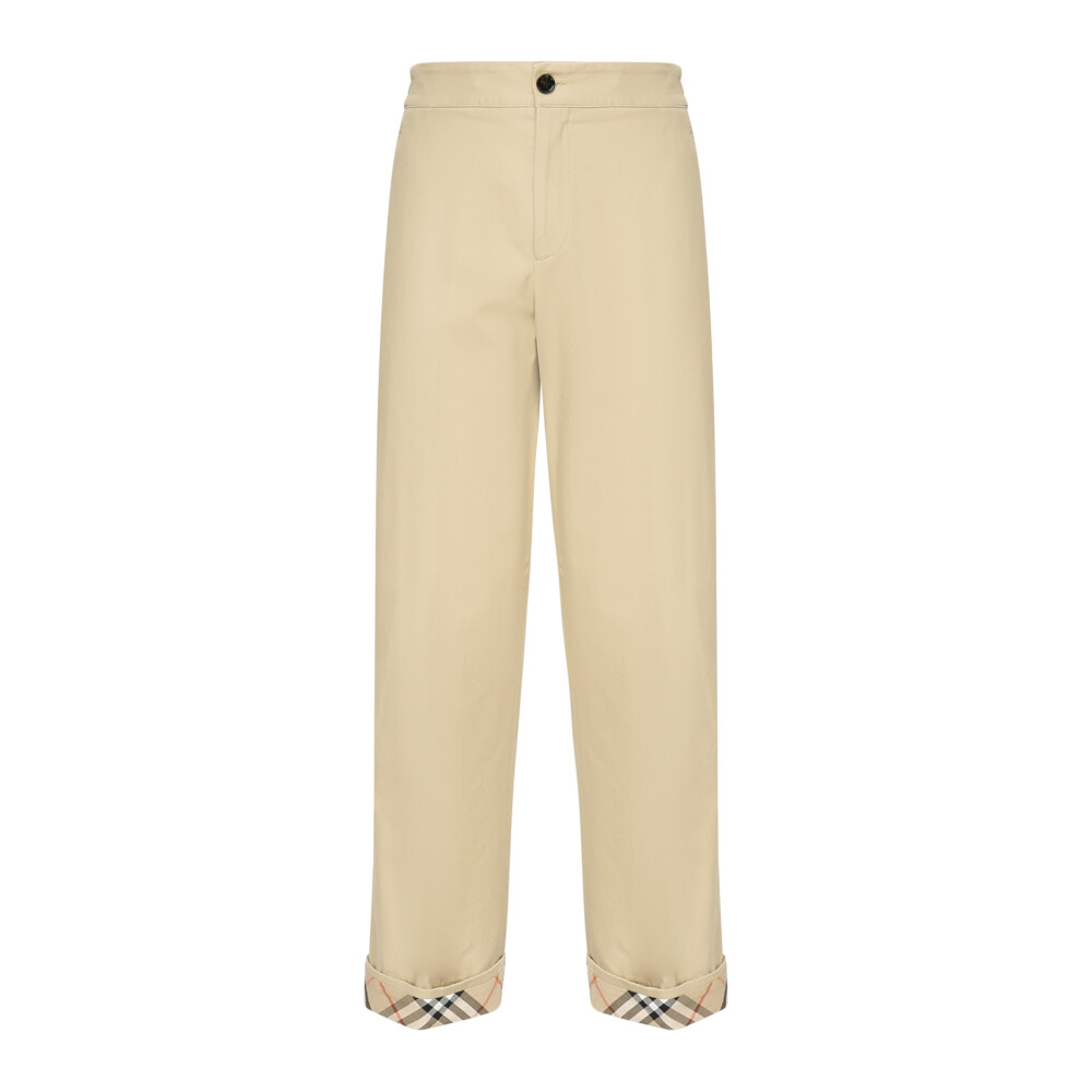 パンツ BURBERRY ASH COLOURED TROUSERS WITH LAPELS Burberry Classic Fit Taupe Trousers Light Grey - Outlet Sale