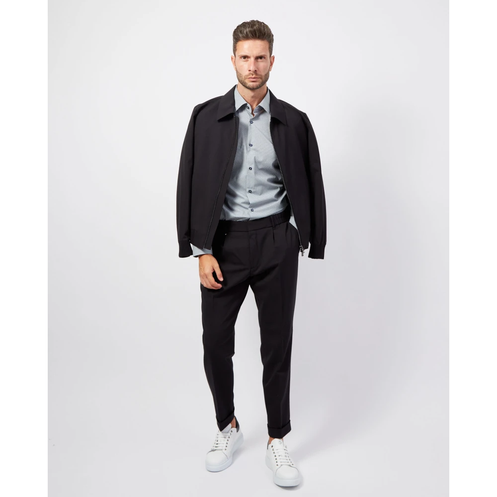 Hugo Boss Zwarte elegante katoenen broek met zakken Black Heren