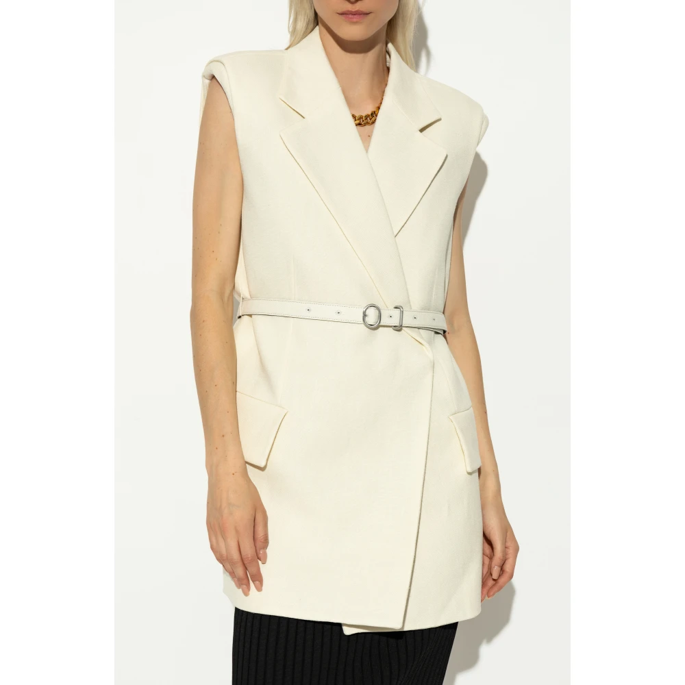 Jil Sander Vest met zakken Beige Dames