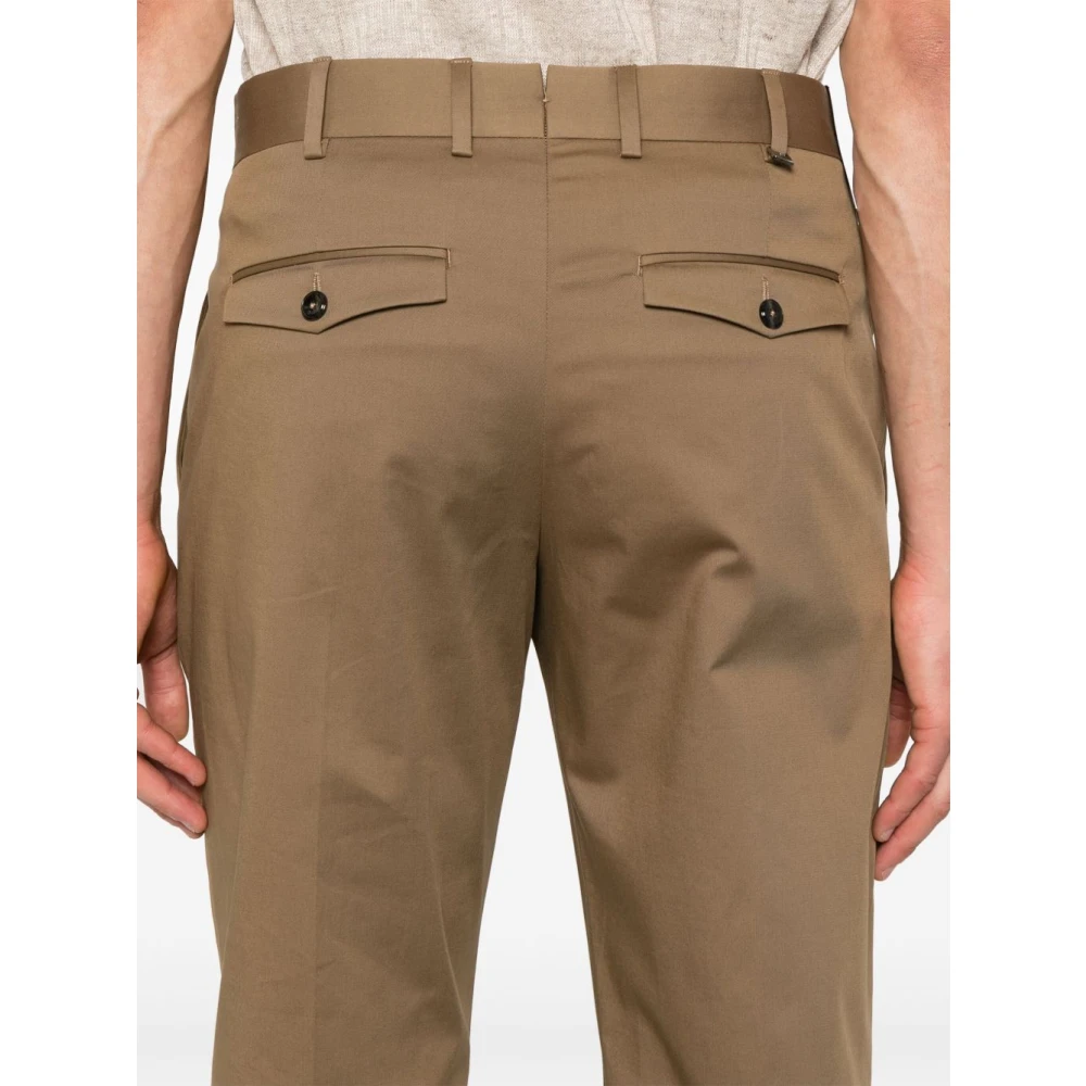 PT Torino Beige Broek met Verborgen Voorknoop Beige Heren