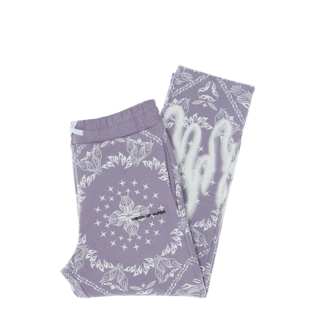 Vision OF Super Bandana Print Lichtgewicht Trainingsbroek Purple Heren