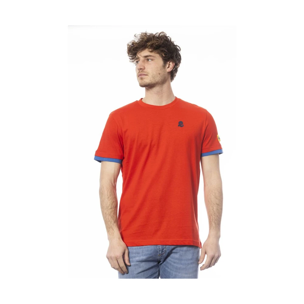 Invicta Rood Katoen Logo Print T-shirt Red Heren