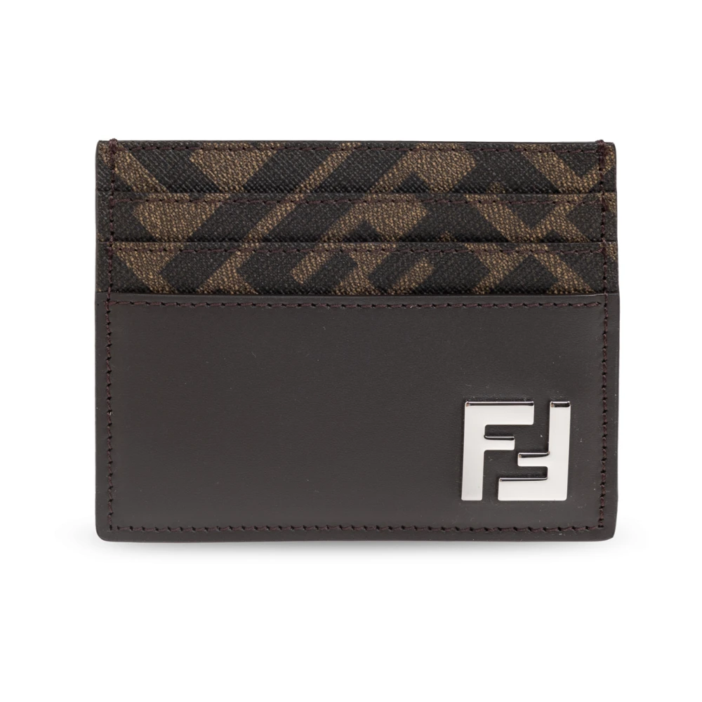Fendi Men's Brown Ff Squared Card Holder - Wallets & Cardholders - One Size - Accessories
