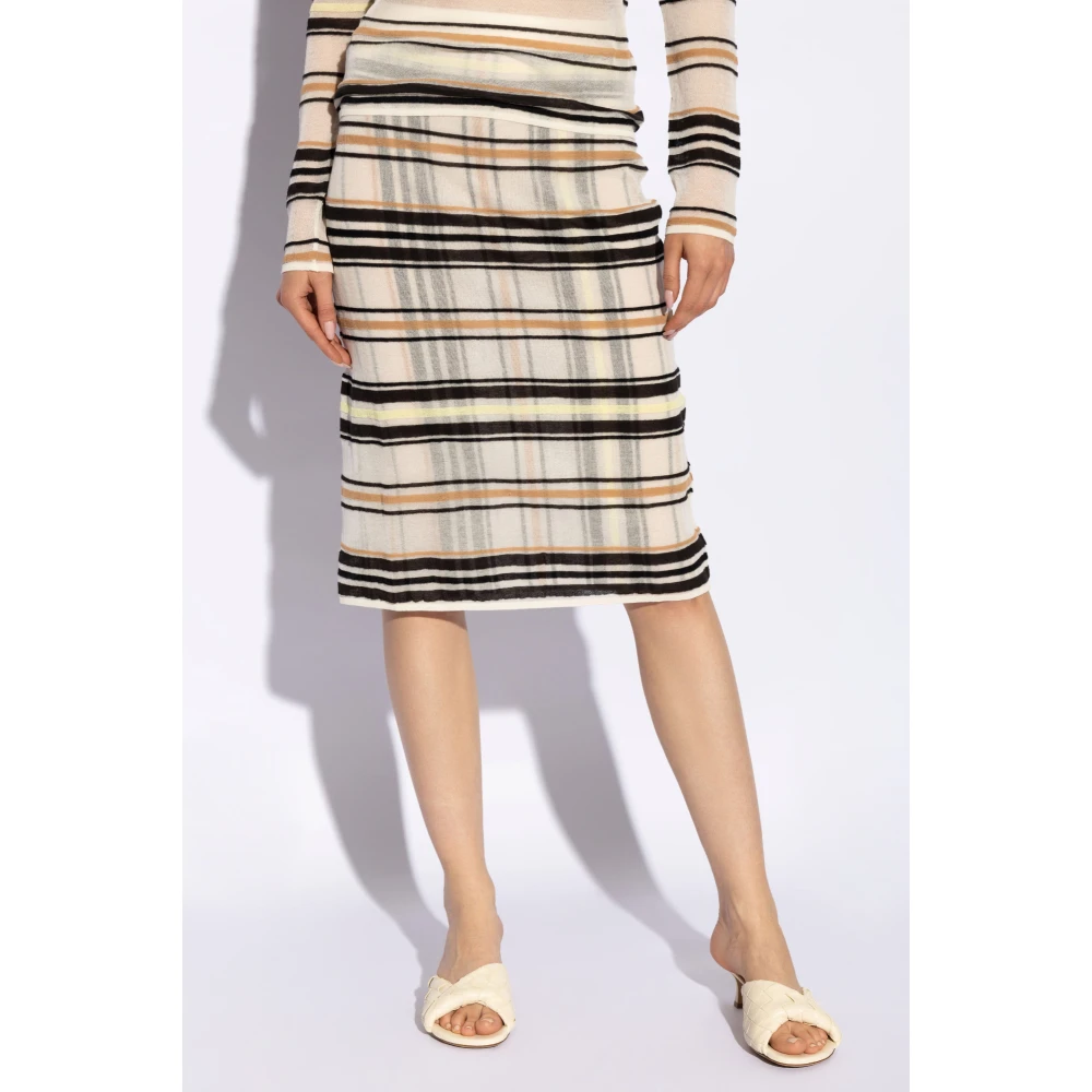 Bottega Veneta Gestreept patroon rok Beige Dames