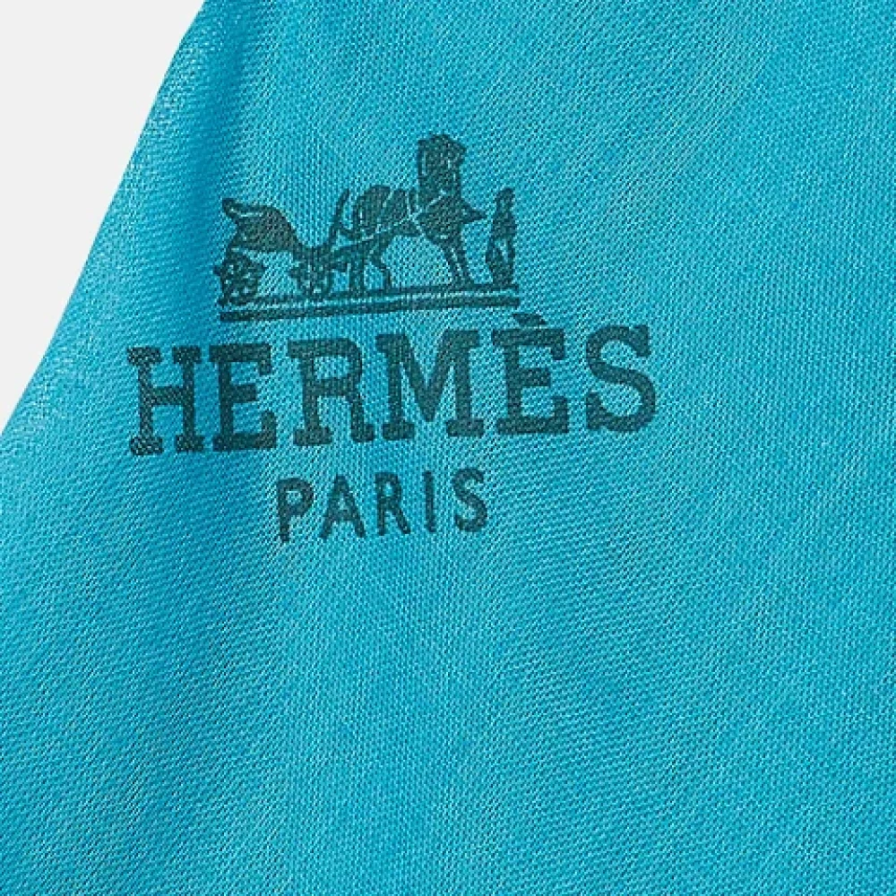 Hermès Vintage Pre-owned Cotton scarves Blue Dames