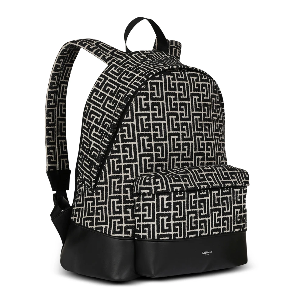 Balmain Rugzak met jacquard monogram Black Heren