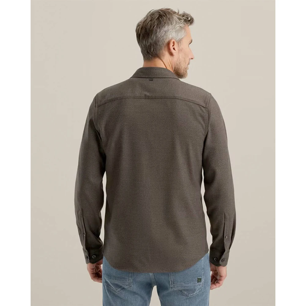 Vanguard Melange Twill Overhemd Lange Mouw Brown Heren