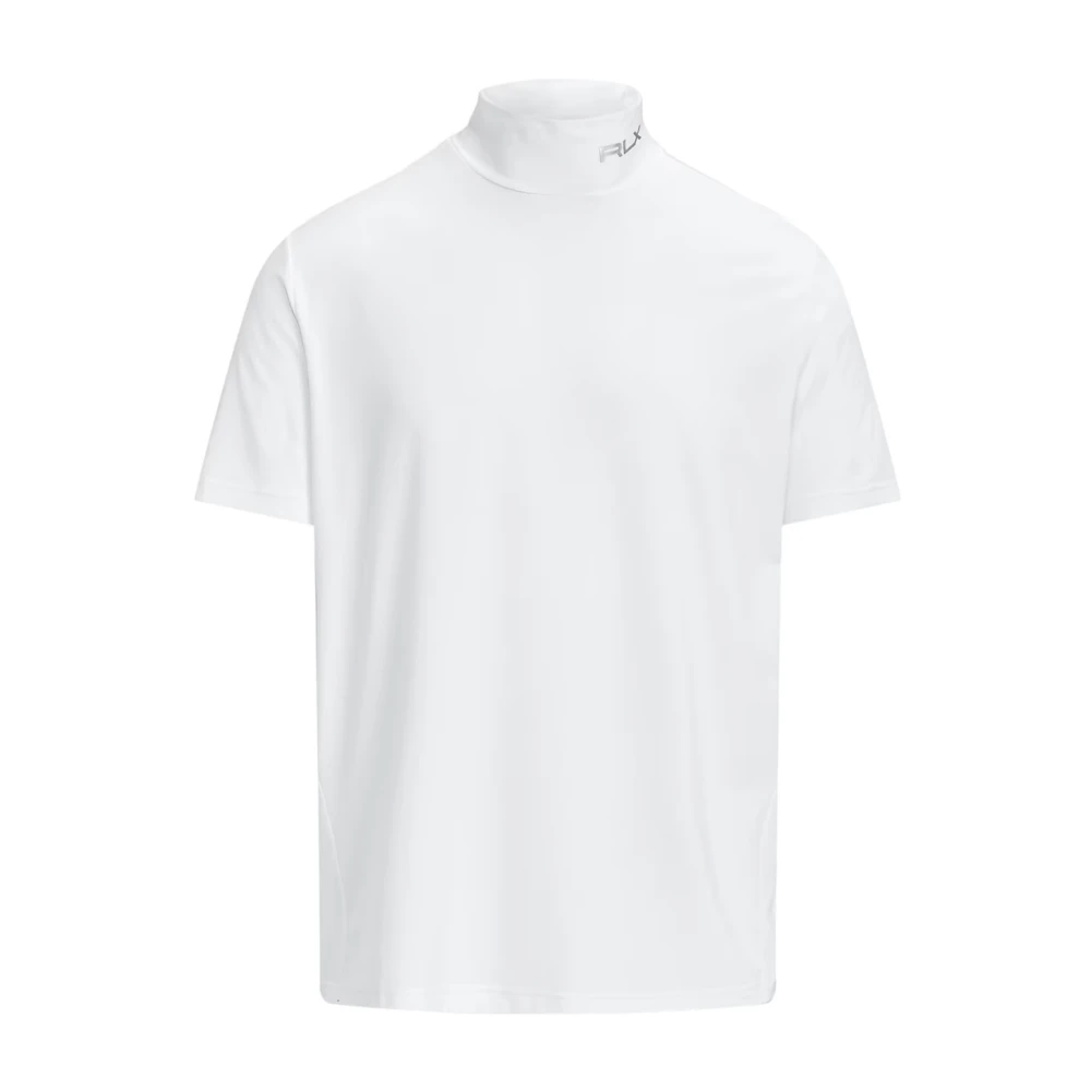 Polo Ralph Lauren Mock Neck Logo T-Shirt Wit Korte Mouw White Heren