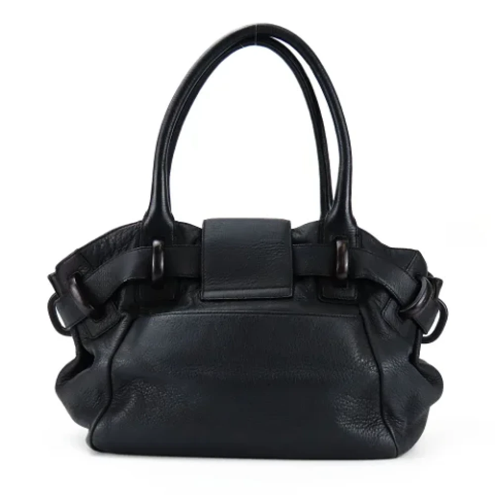 Salvatore Ferragamo Pre-owned Leather shoulder-bags Black Dames