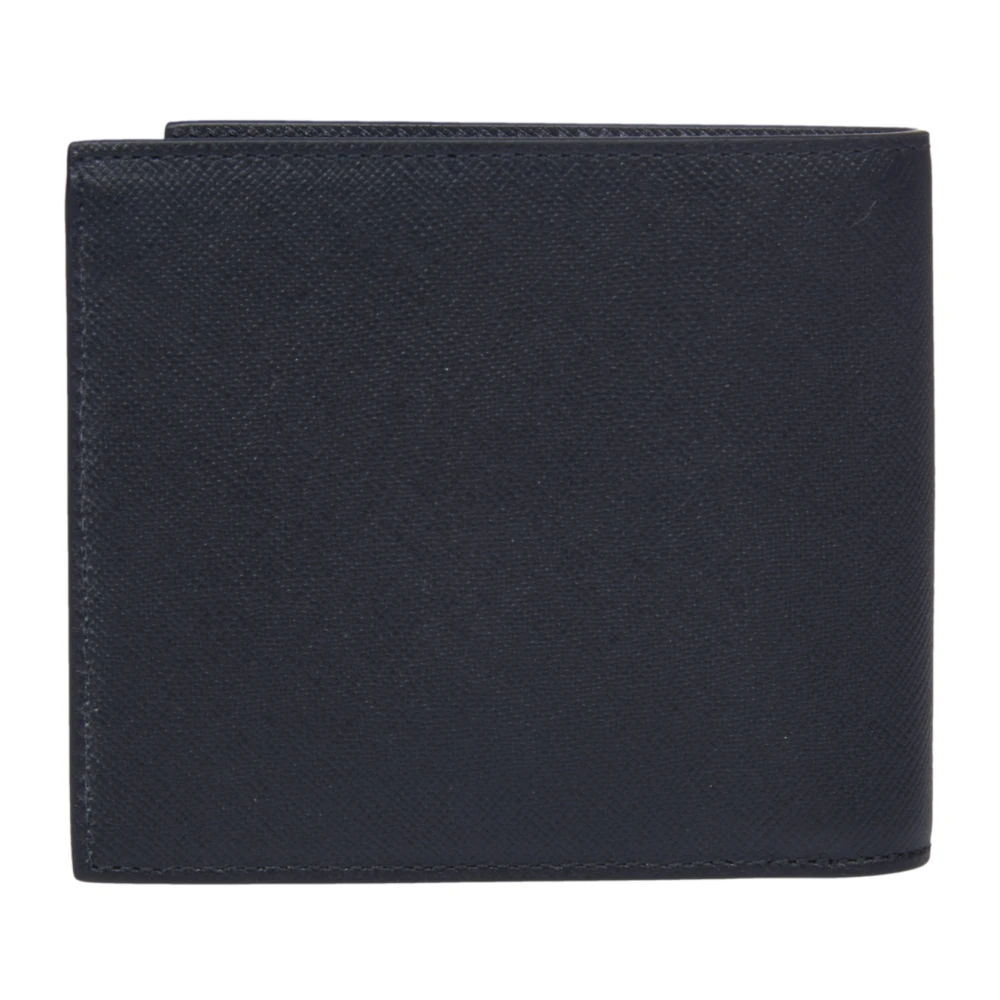 PS By Paul Smith Zwarte Leren Portemonnee Multicolor Print Black Heren