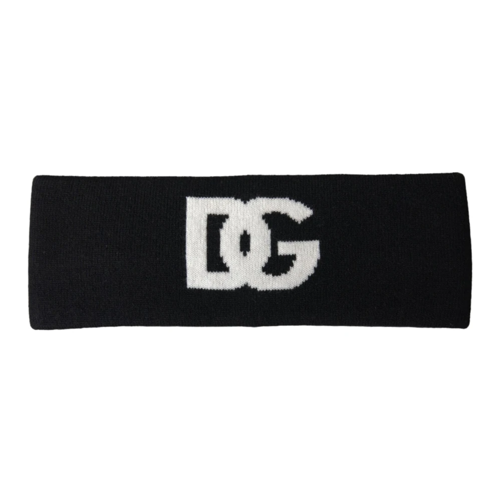 Dolce & Gabbana Zwarte Kasjmier Gebreide Hoofdband Hoed Black Heren