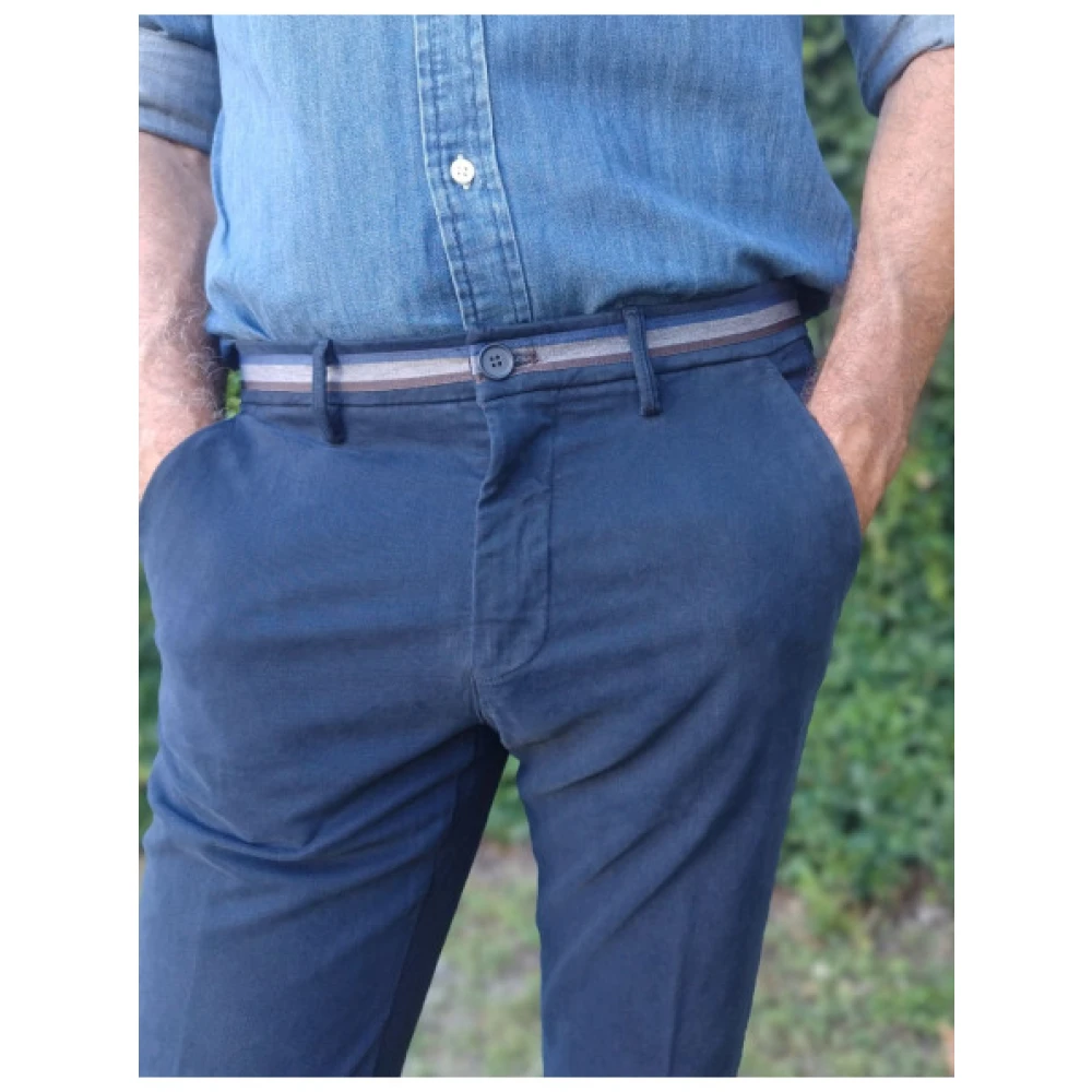 Mason's Slim Fit Chino Broek Blue Heren