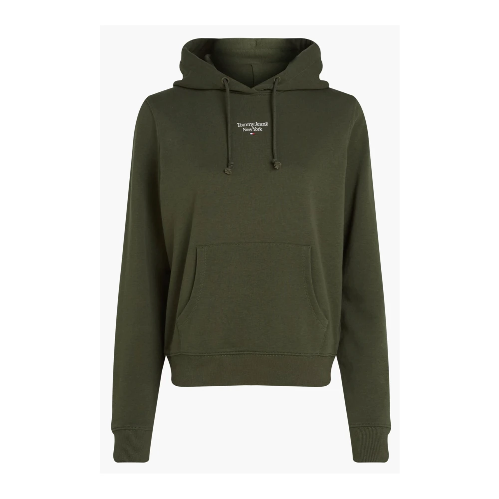 Tommy Jeans Basic Logo Hoodie - Grön Green, Dam