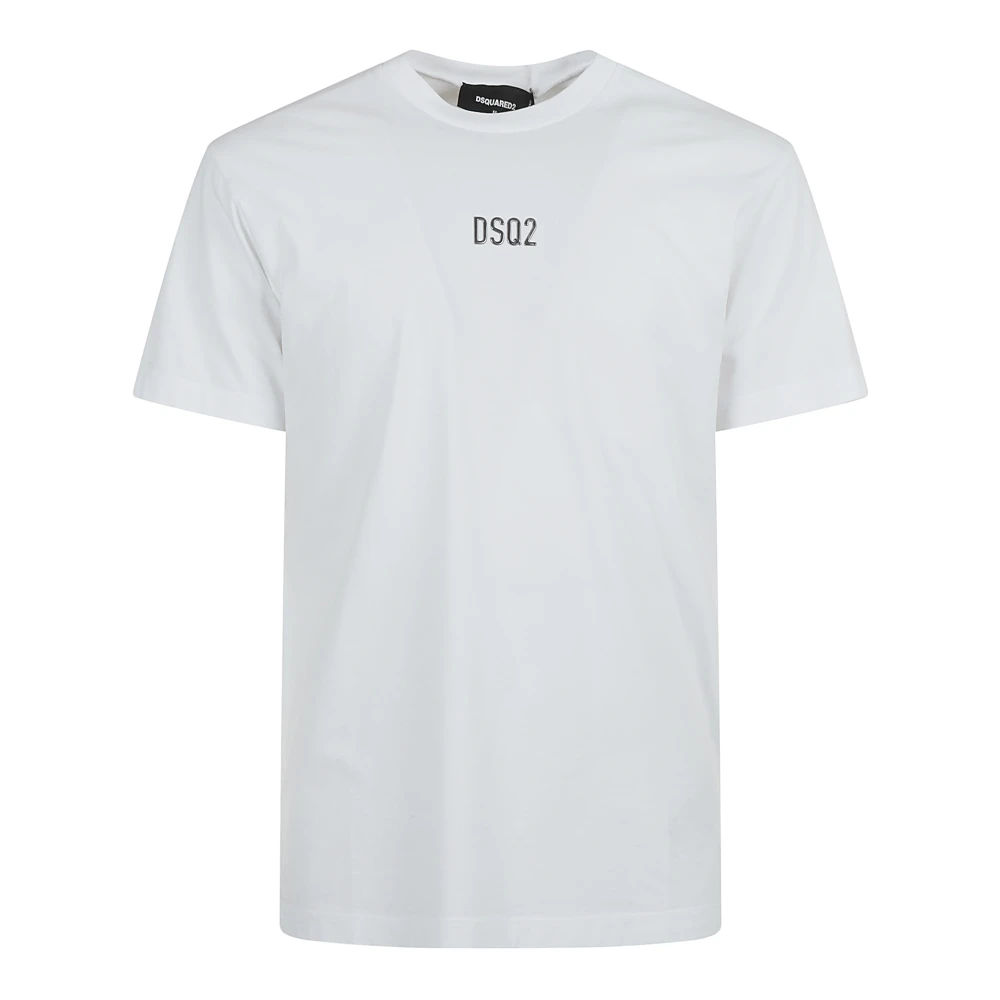 Dsquared2 Wit T-shirt met Logo Stempel White Heren