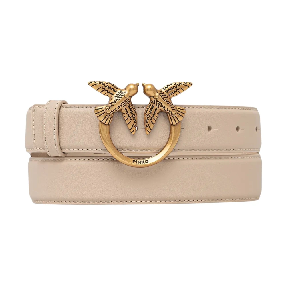 Pinko - Love Birds Diamond Cut Gürtel - Accessories - Damen - Beige - Xs - Image 10
