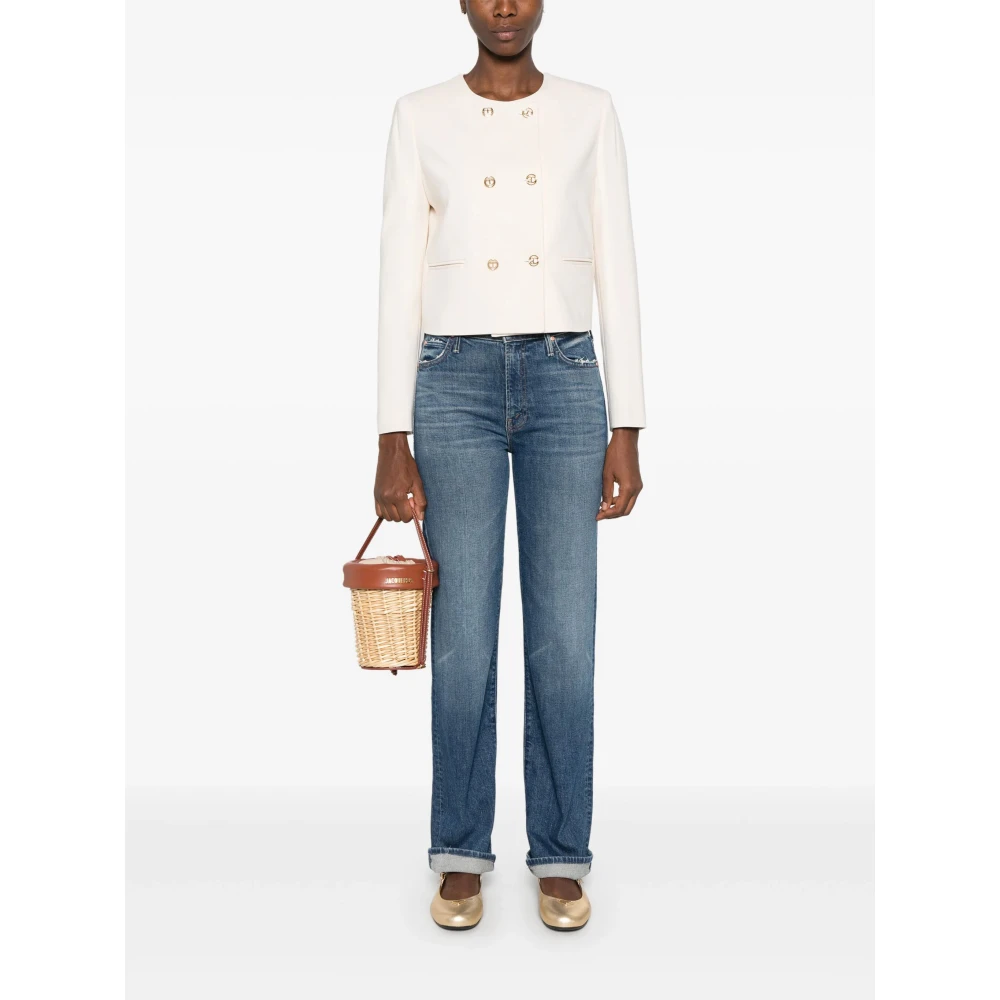 Twinset Double-breasted jas met ovale knopen White Dames