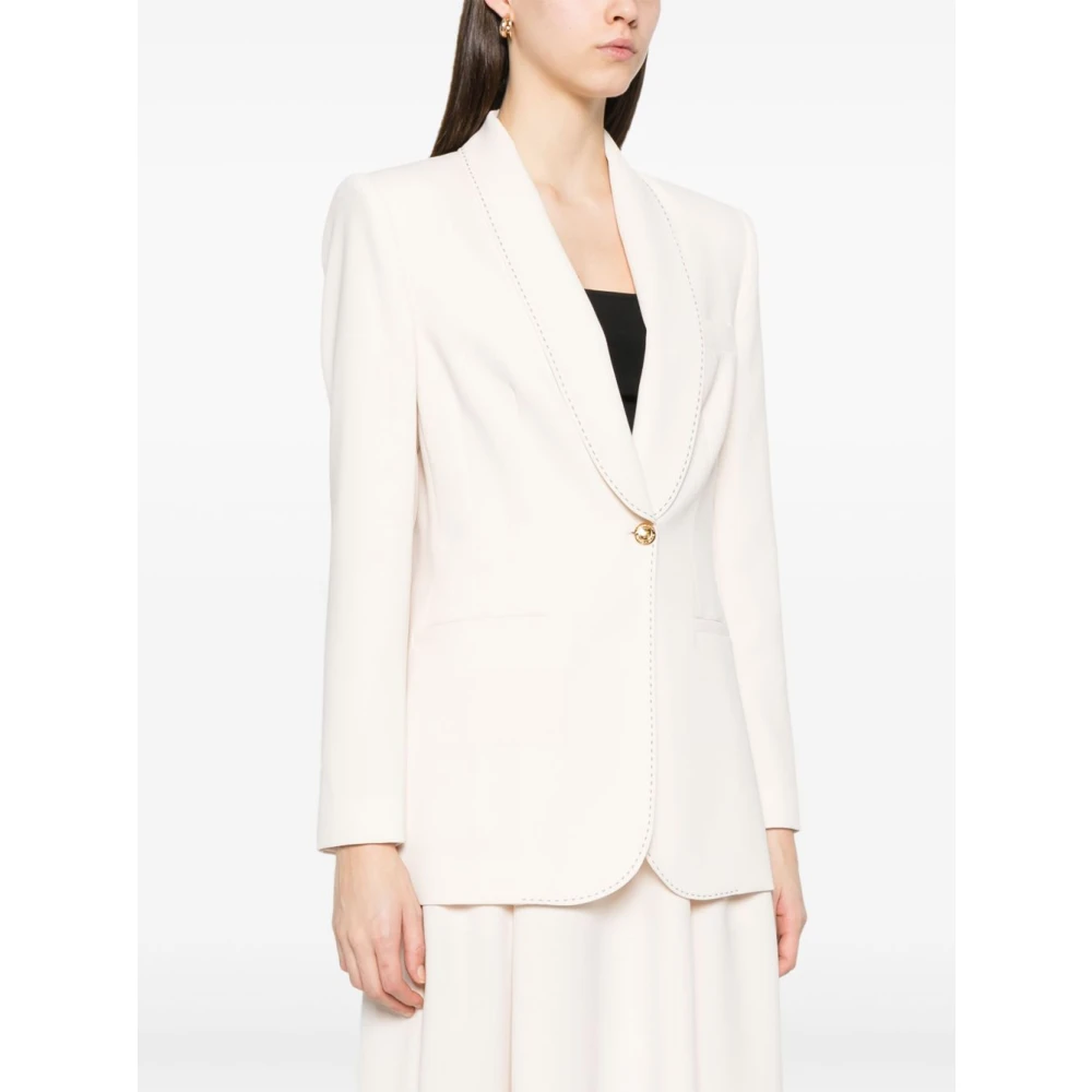 Elisabetta Franchi Crème Jas Dames Buitenkleding Beige Dames