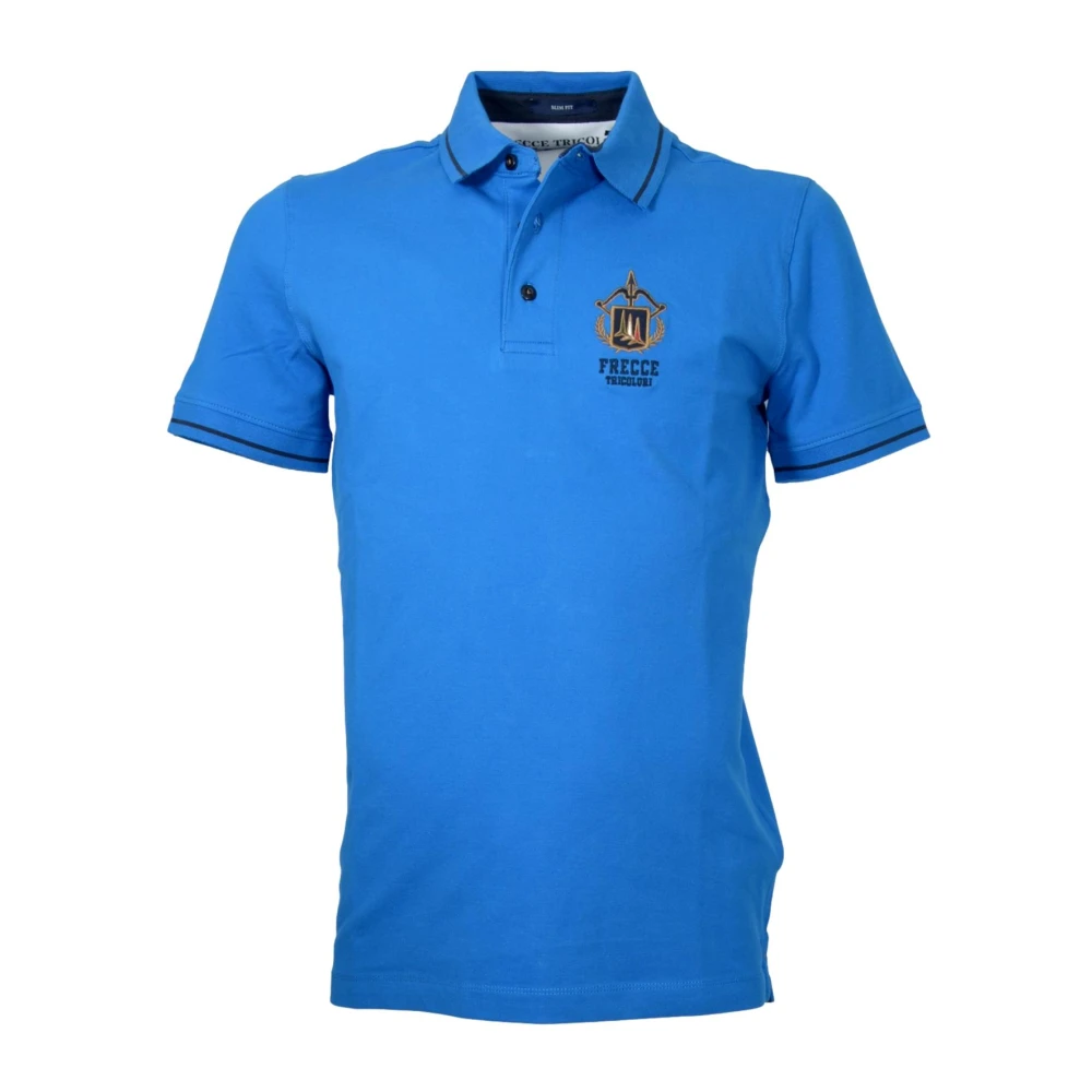 Aeronautica Militare Men's Blue Polo Shirts, 4XL, Tricolori Arrows Patch Polo