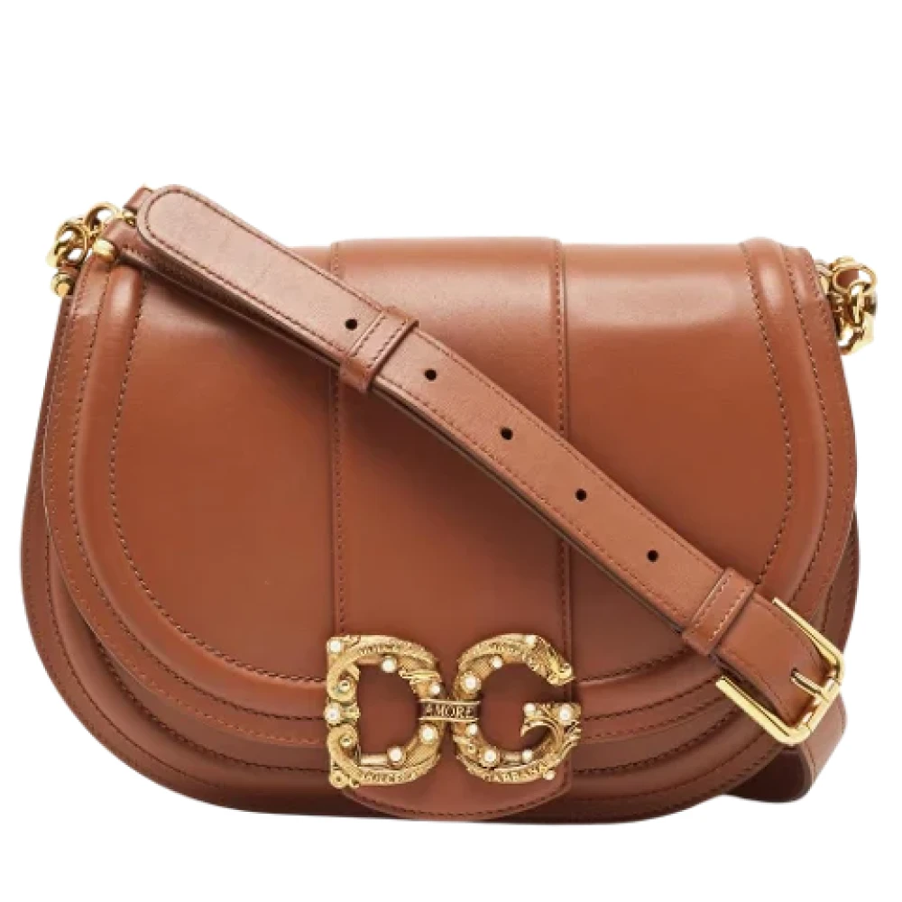 Dolce & Gabbana Pre-owned Leather shoulder-bags Brown Dames