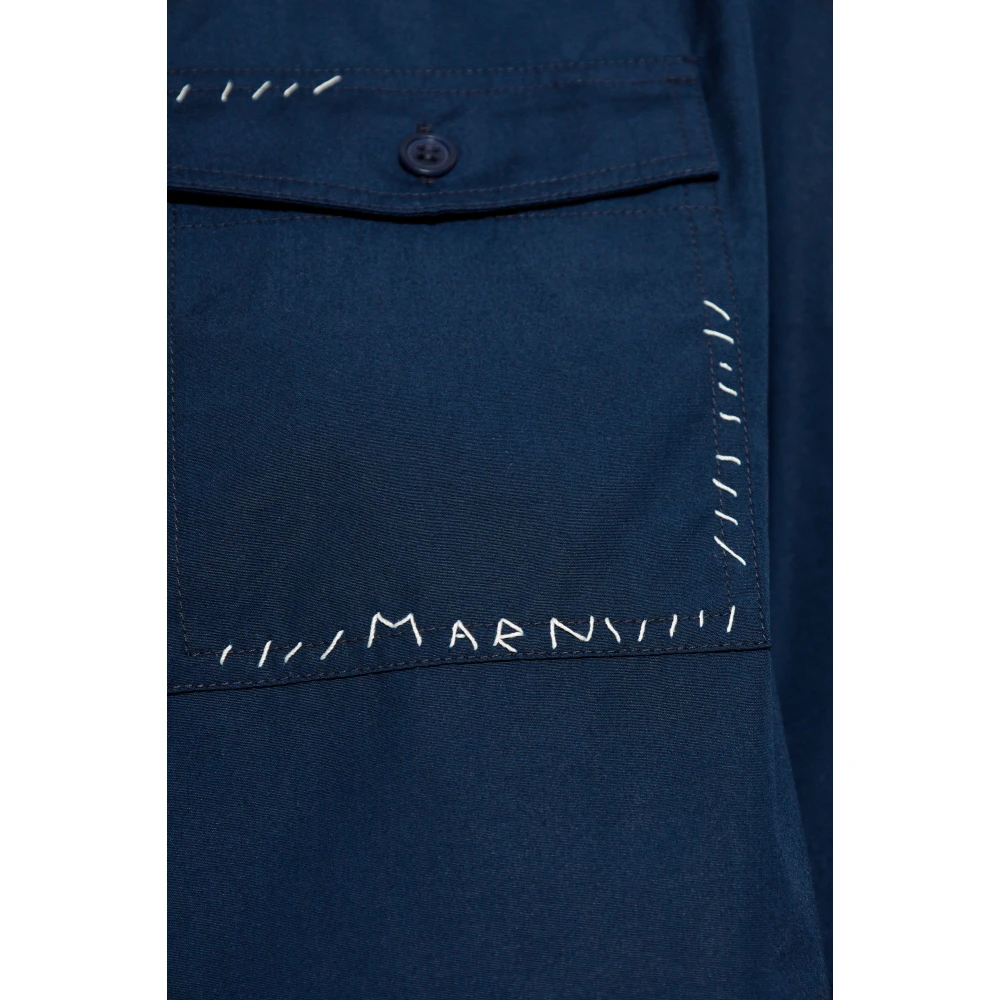 Marni Korte shirt met zakken Blue Dames