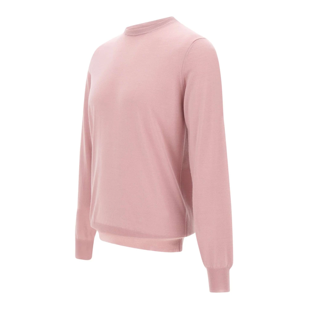Filippo De Laurentiis Roze Wol Zijde Kasjmier Trui Pink Heren