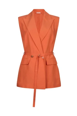Orange Stickad Jacka