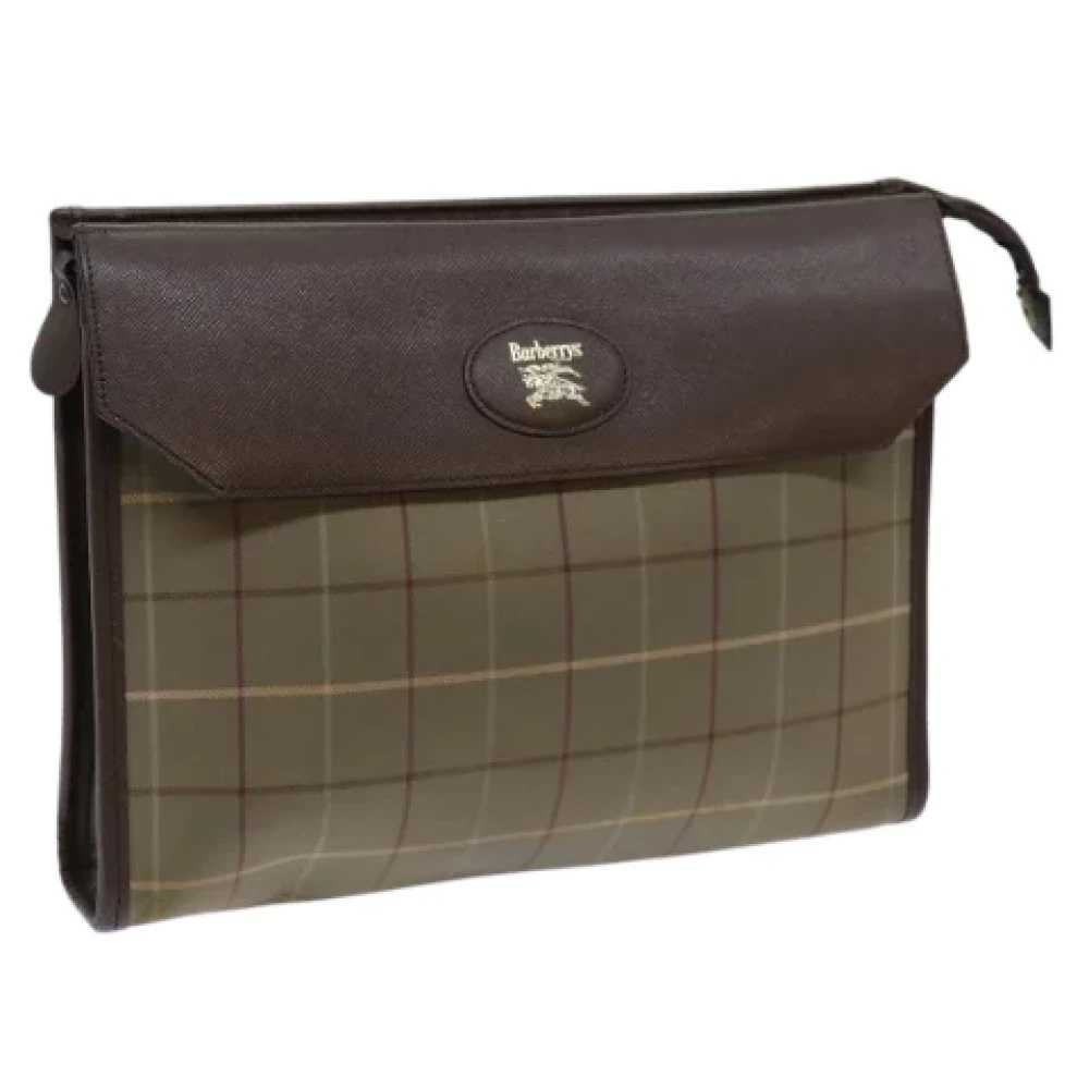 Burberry Vintage Pre-owned Canvas clutches Beige Dames