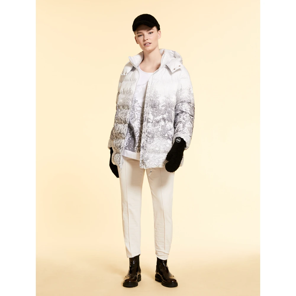 Marina Rinaldi Korte donsjas van waterafstotend polyester White Dames