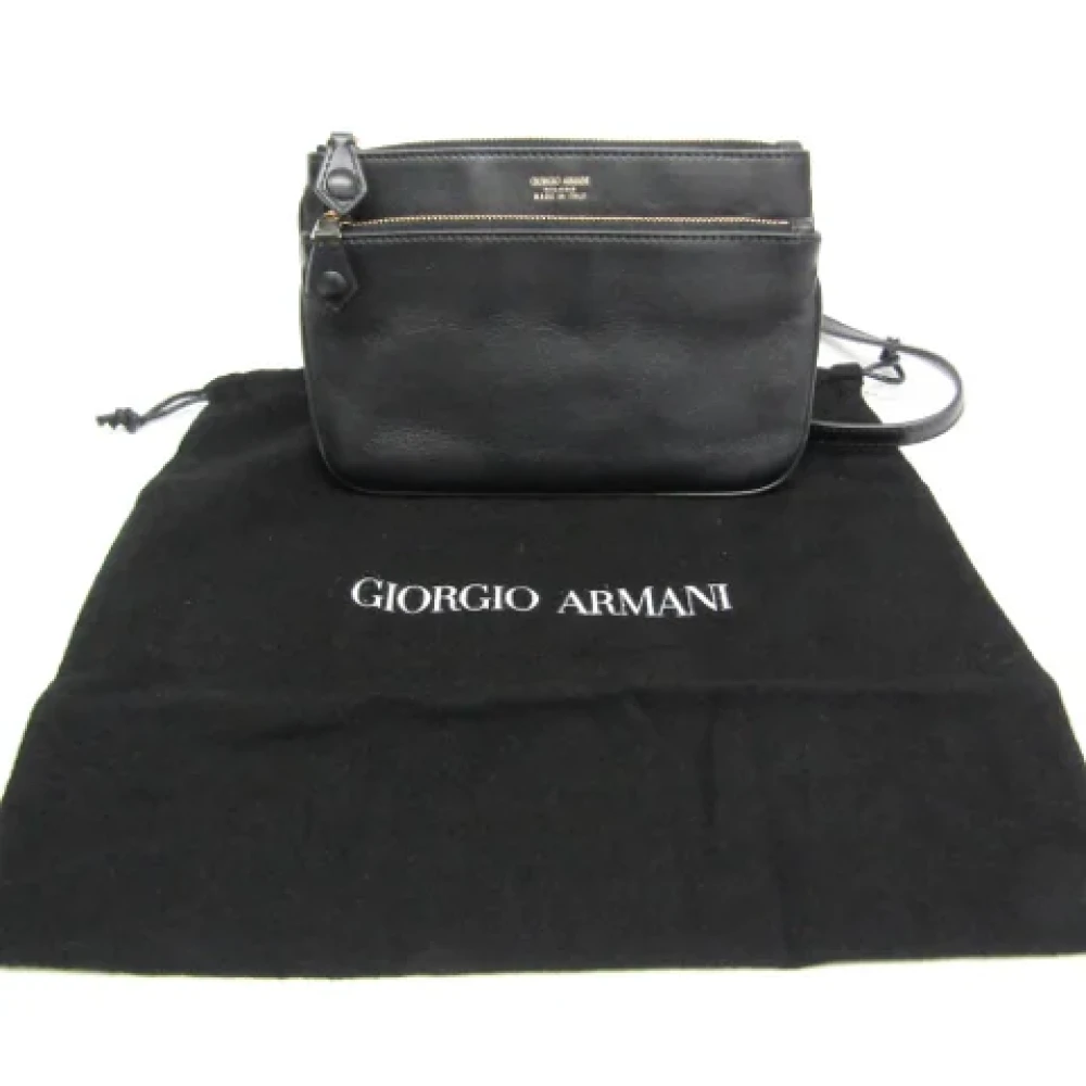 Armani Pre-owned Leather shoulder-bags Black Dames