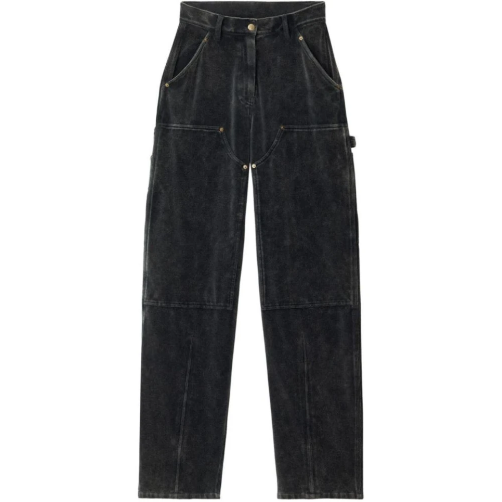 Alexander wang Zwarte hoge taille fluwelen broek Black Dames