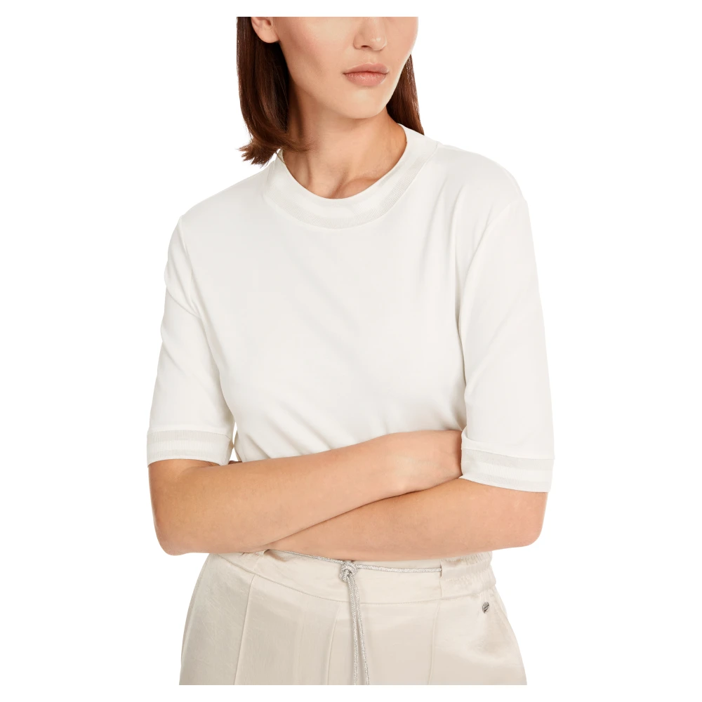 Marc Cain Gestreept katoenen T-shirt White Dames