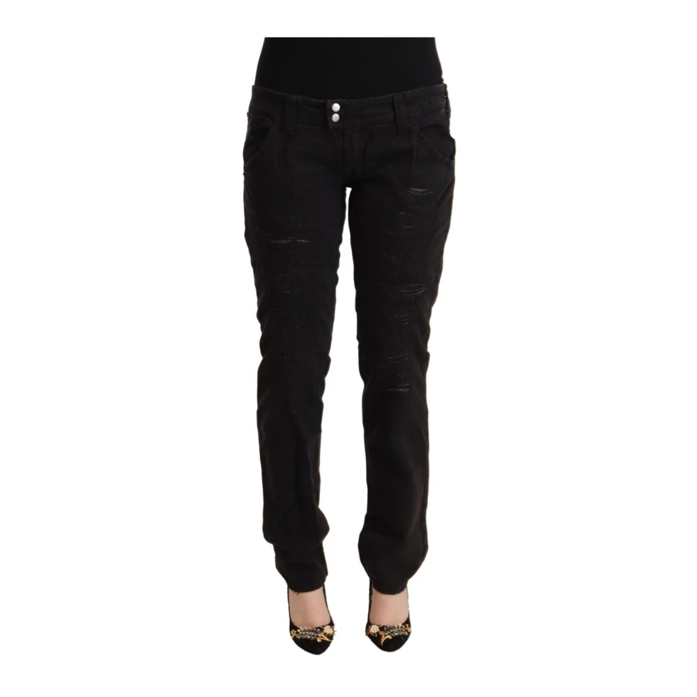 Cycle Women's Black Distressed Slim Fit Jeans - Slim Fit Jeans - W31 - Jeans