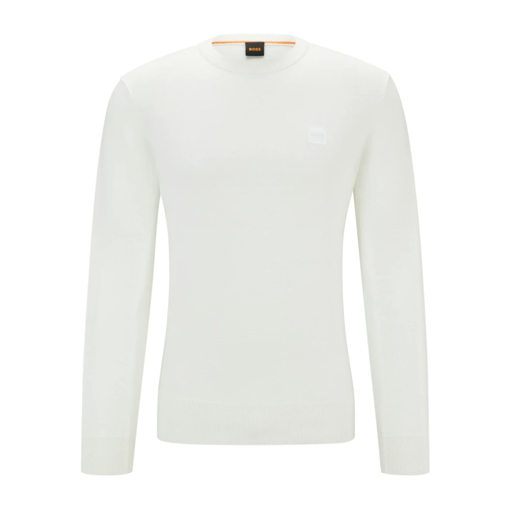 Hugo Boss Witte Ronde Hals Trui White Heren